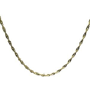 14K Gold Plated Singapore Twist Rope Chain Necklace